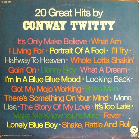 20 Great Hits by Conway Twitty封面