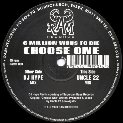 6 Million Ways to Die: Choose One (DJ Hype & Uncle 22 Remixes)封面