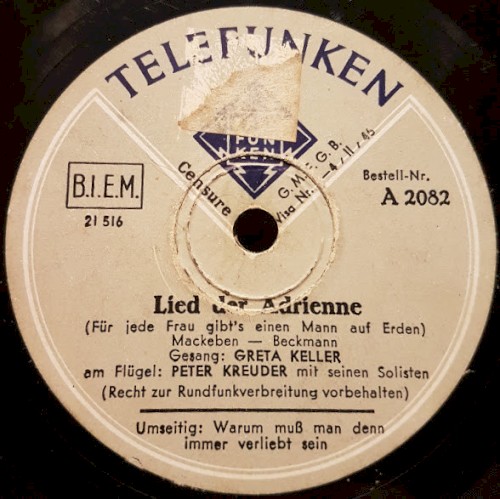 Lied der Adrienne / Warum muß man denn immer verliebt sein封面
