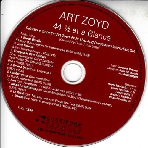 44 ½ At A Glance (Selections From Art Zoyd 44 ½: Live And Unreleased Works Box Set)封面