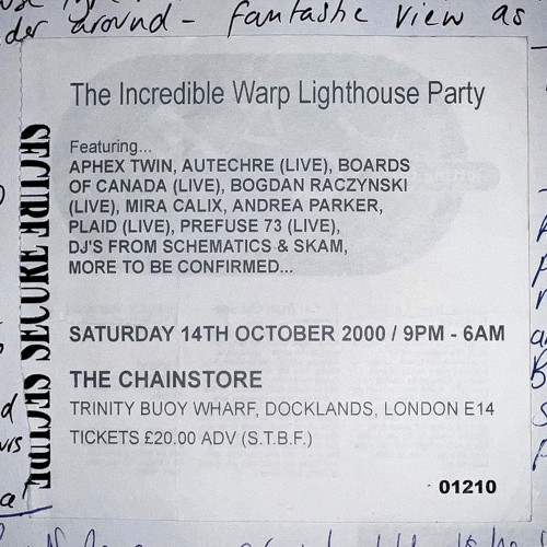 2000-10-14: The Incredible Warp Light House Party, London, UK封面