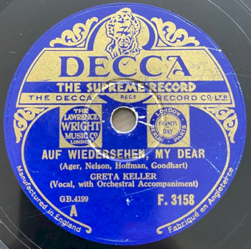 Auf Wiedersehen, My Dear / With All My Love and Kisses封面
