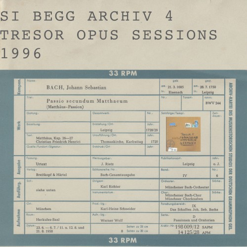 Tresor Opus Sessions 1996封面