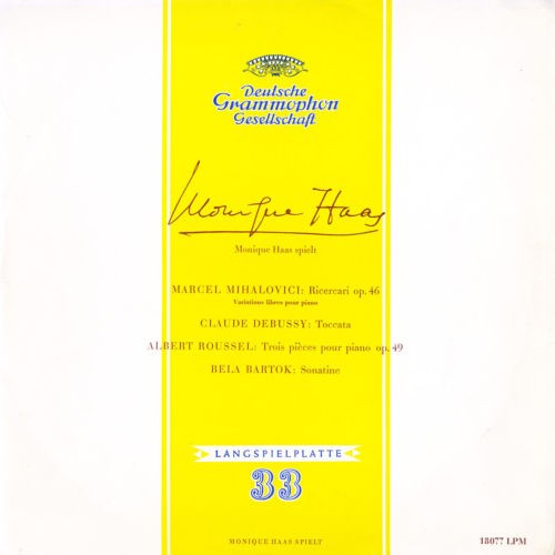 Mihalovici: Ricercari, op. 46 / Debussy: Tocata / Roussel: Trois pièces pour piano, op. 49 / Bartók: Sonatine封面