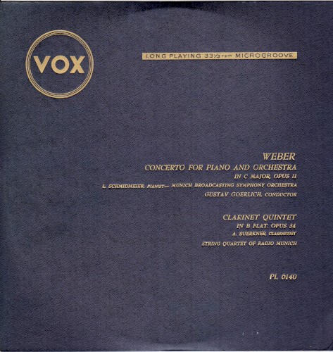 Concerto for Piano and Orchestra in C Major, Opus 11 / Clarinet Quintet in B Flat, Opus 34封面