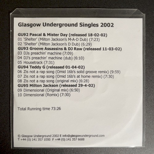 Glasgow Underground Singles 2002封面