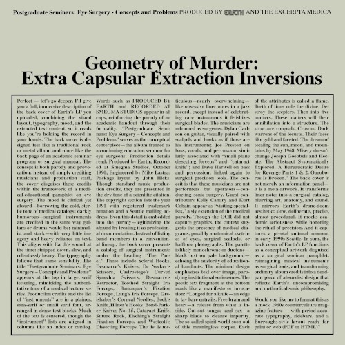 Geometry of Murder: Extra Capsular Extraction Inversions封面