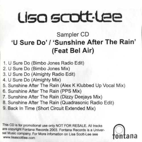 Sampler CD: 'U Sure Do / Sunshine After The Rain'封面